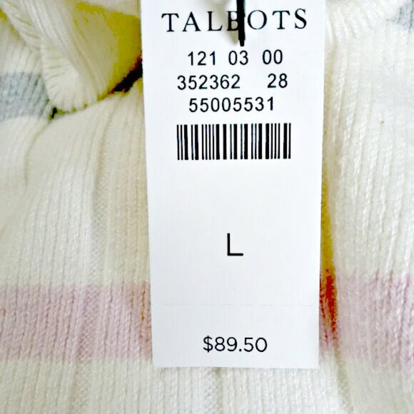 NEW! TALBOTS Multi STRIPE TURTLENECK SWEATER SZ L - Picture 3 of 5